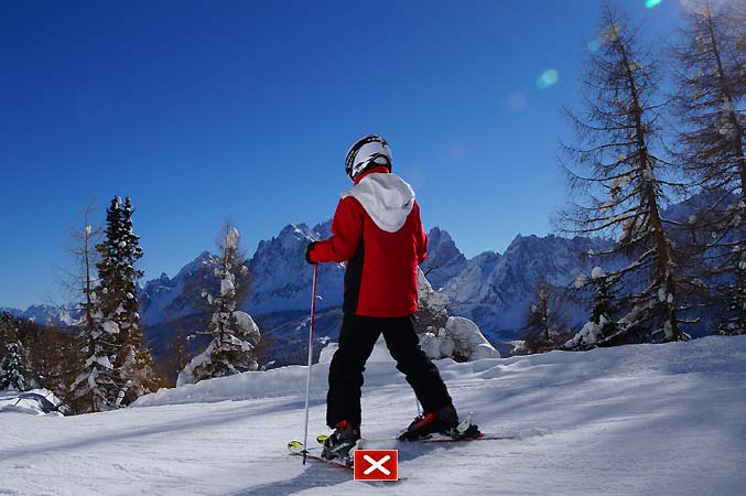 bitte warten - Skifahren in Sexten